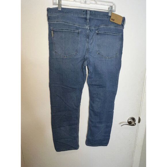 Paige Mens Blue Denim Lennox Jeans Size 34 Straight Fit - Picture 4 of 10